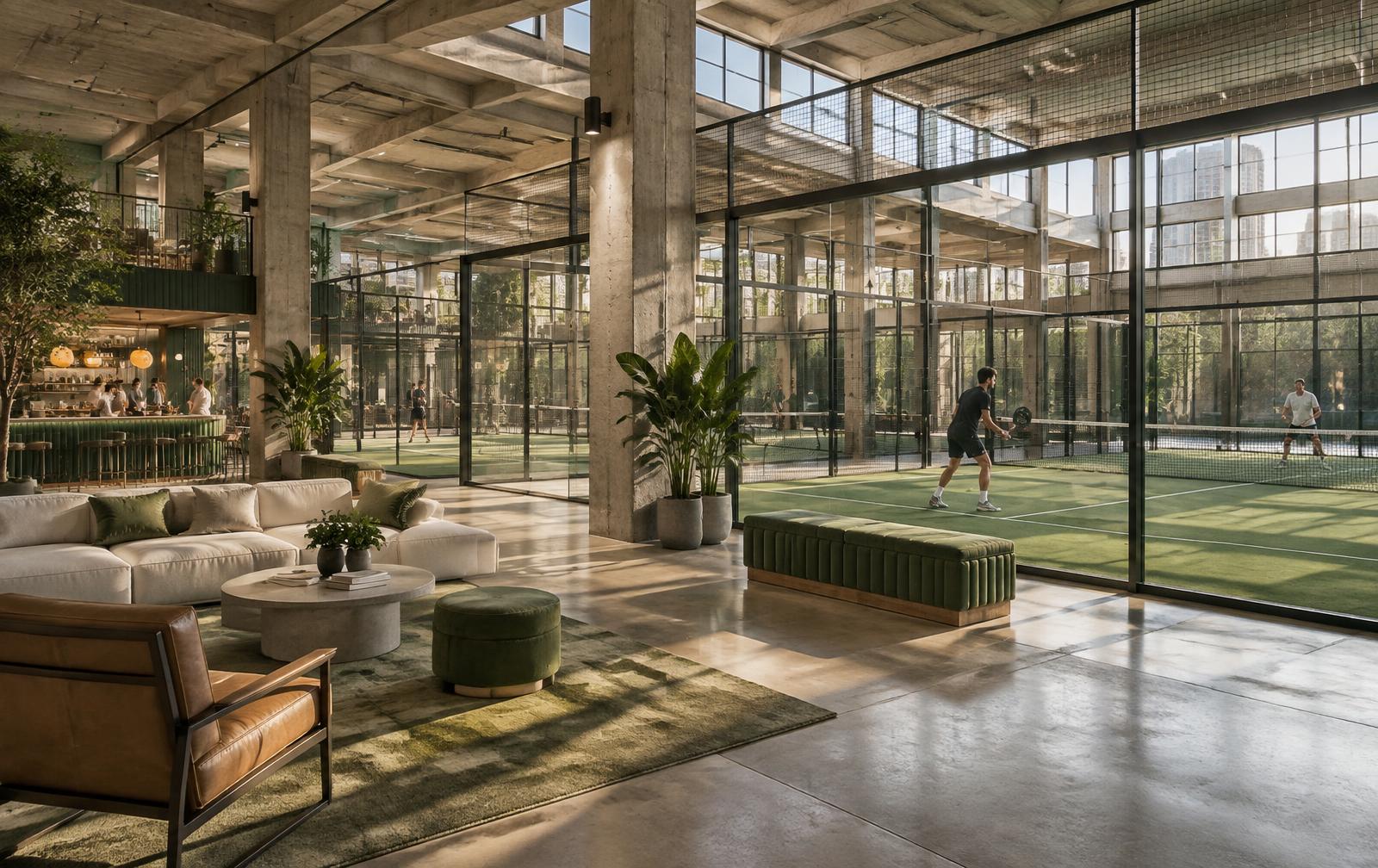 Converted warehouse padel club